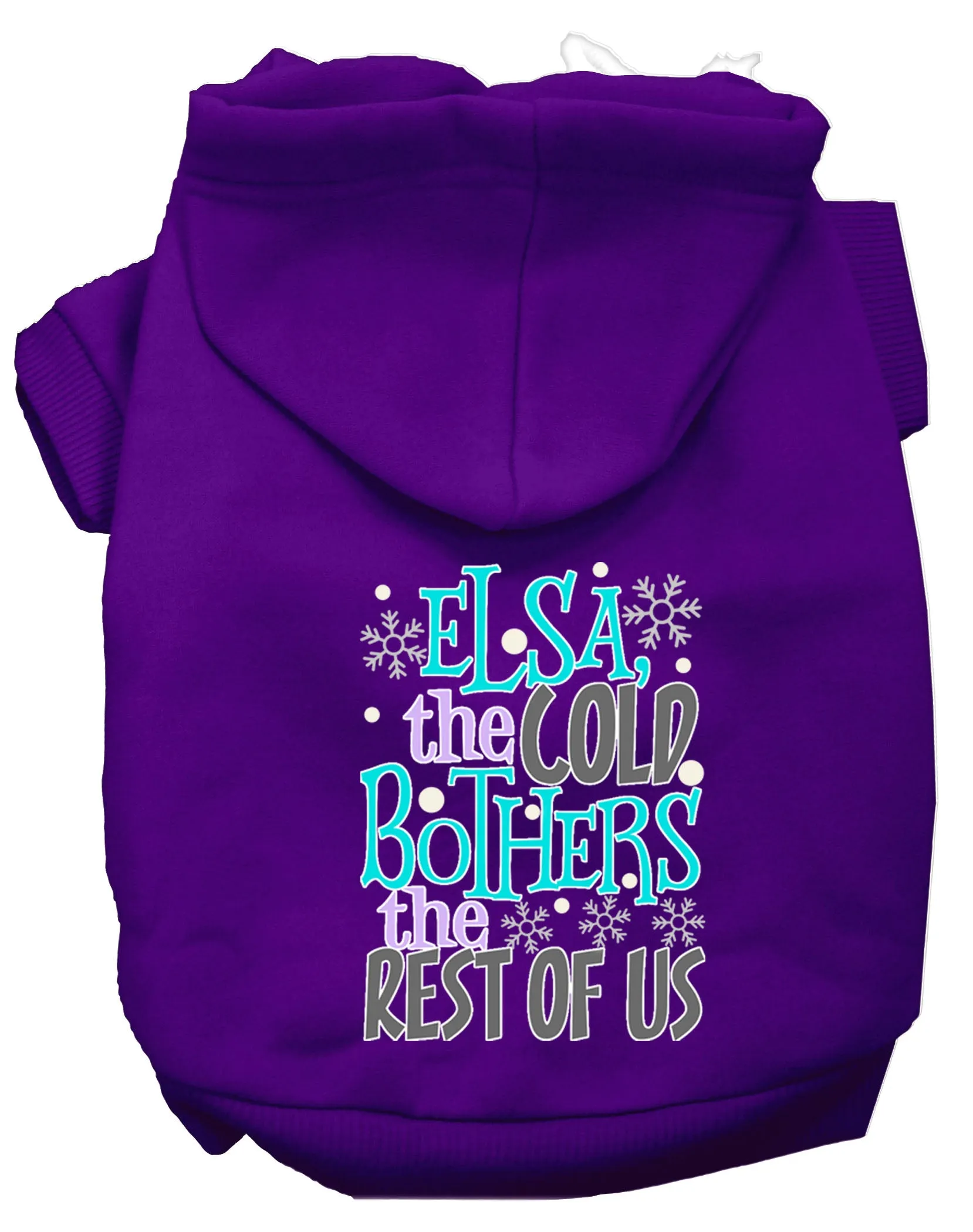 Elsa, The Cold Screen Print Dog Hoodie Purple Xxxl