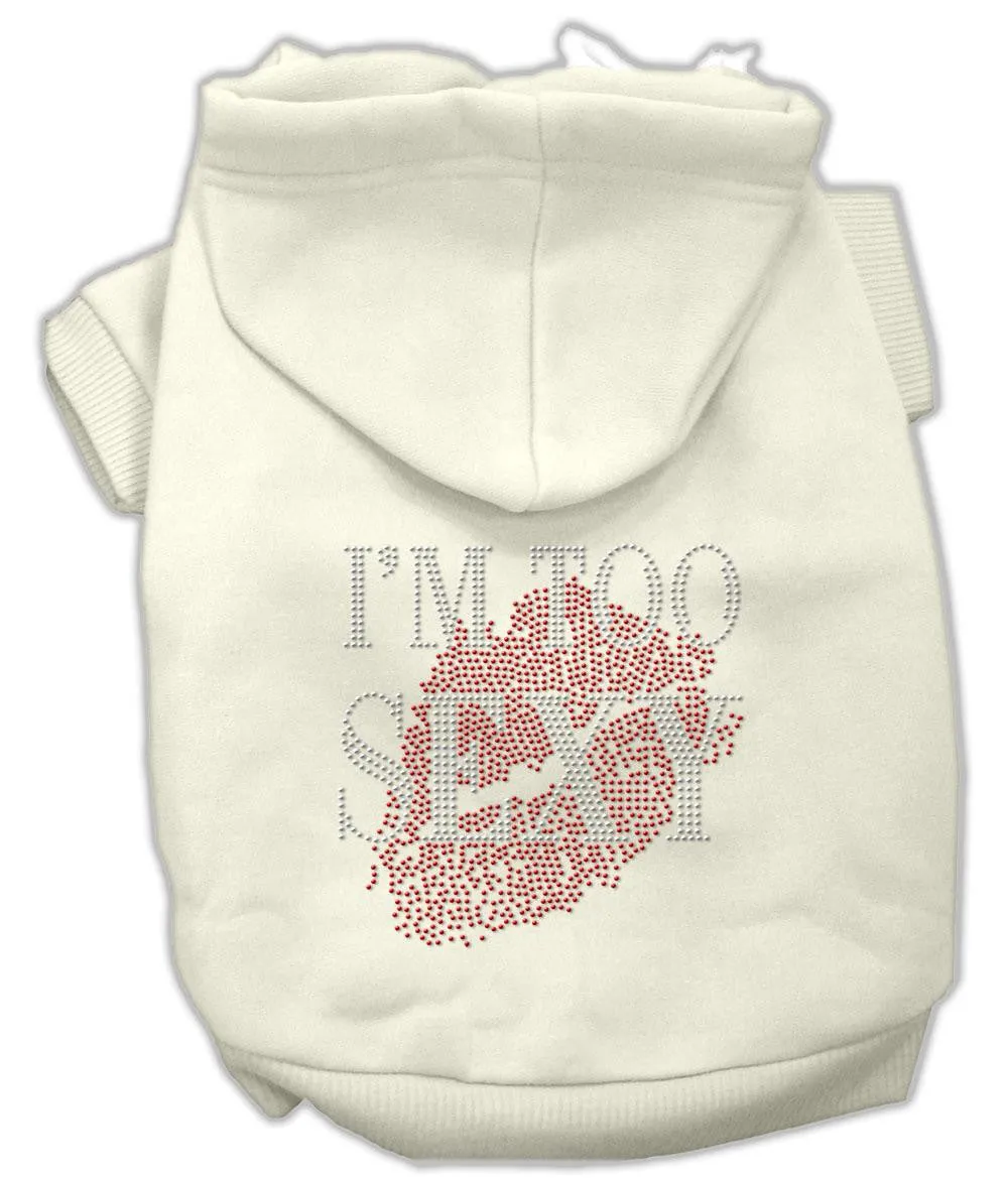 I'm Too Sexy Rhinestone Hoodies Cream XL (16)