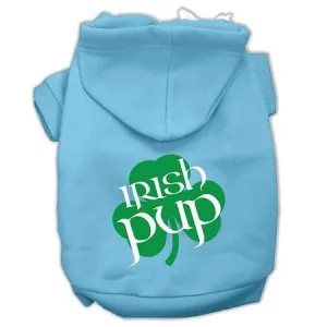 Irish Pup Screen Print Pet Hoodies Baby Blue Size Xs (8)