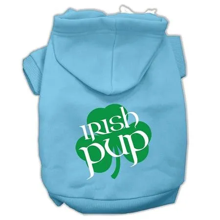 Irish Pup Screen Print Pet Hoodies Baby Blue Size XXXL (20)