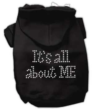 It's All About Me Rhinestone Hoodies Black XS (8)