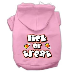 Lick Or Treat Screen Print Pet Hoodies Light Pink Size L (14)