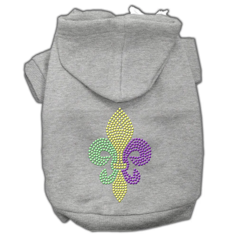 Mardi Gras Fleur De Lis Rhinestone Hoodies Grey Xxxl(20)