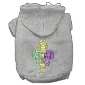 Mardi Gras Fleur De Lis Rhinestone Hoodies Grey Xxxl(20)