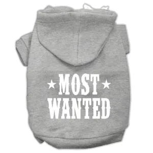 Most Wanted Screen Print Pet Hoodies Grey Size Xxxl (20)