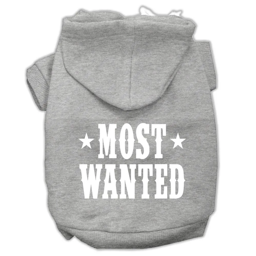 Most Wanted Screen Print Pet Hoodies Grey Size Xxxl (20)